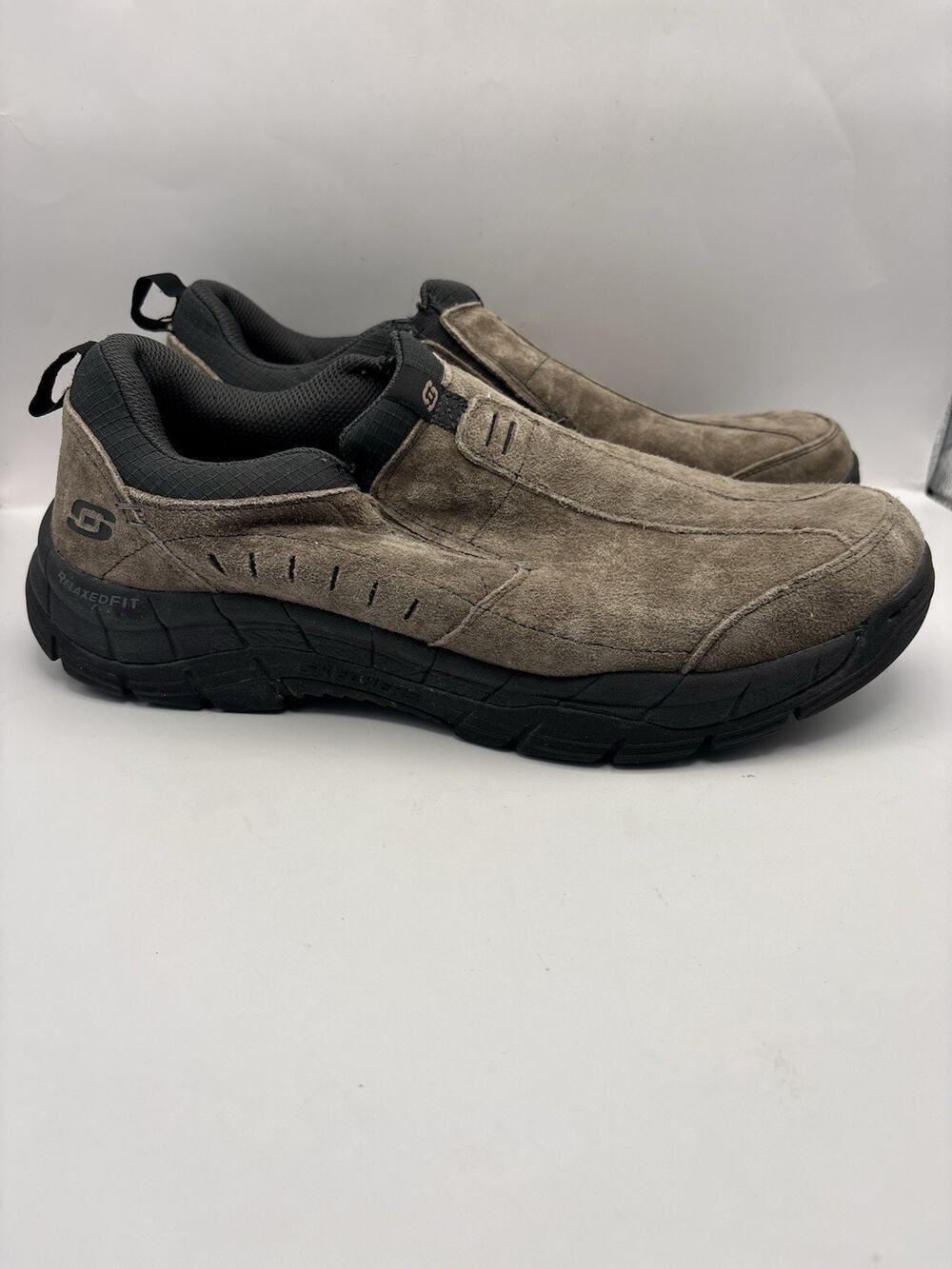 Skechers Rig Mountain Top Slip On Brown Suede Shoes Men Size 11